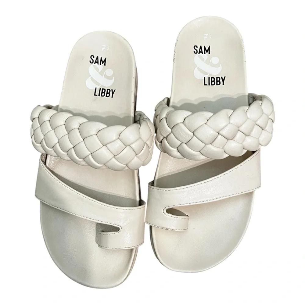 Sam & Libby Cream Platform Sandal Size Women’s 7.5
